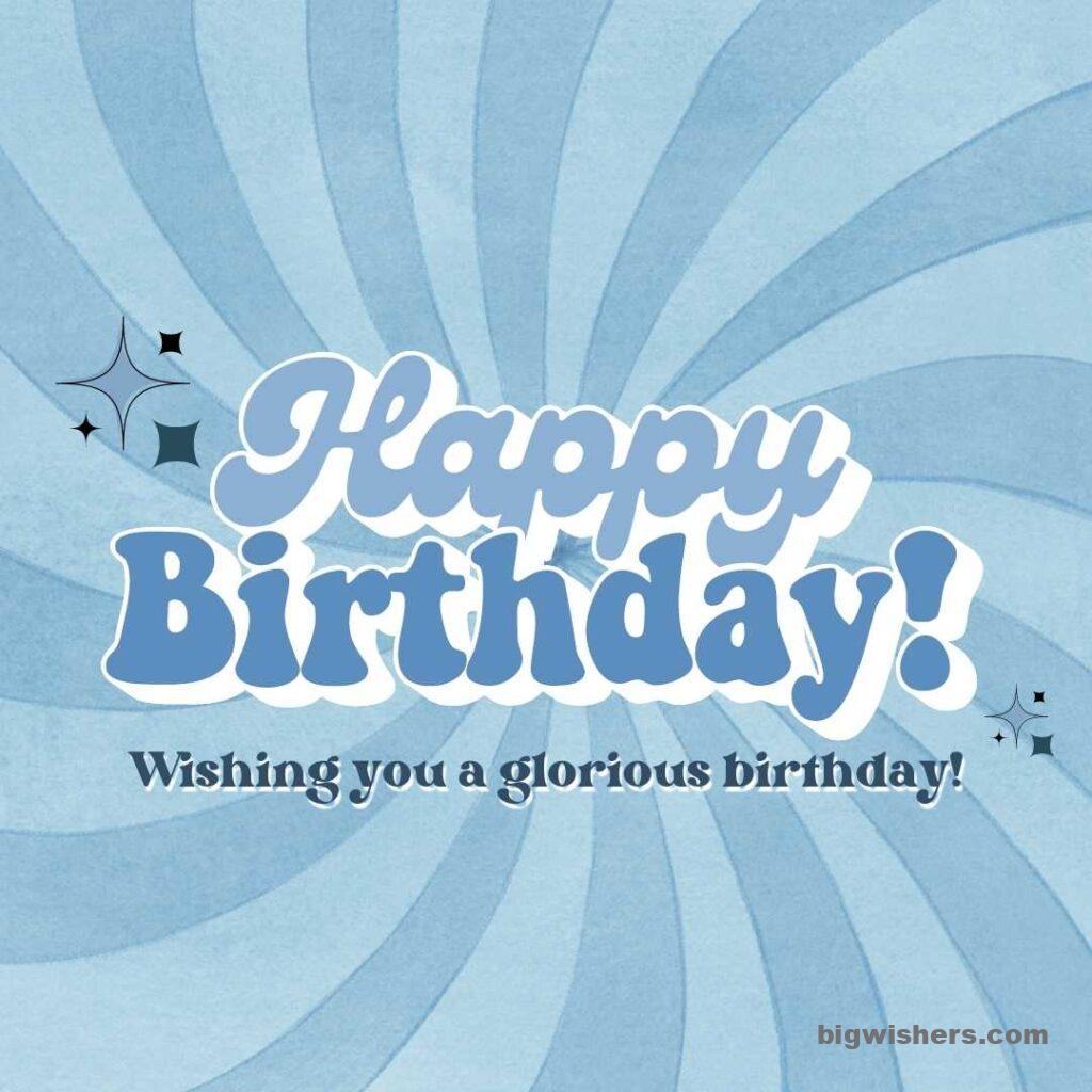 Blue color background with written happy birthday
