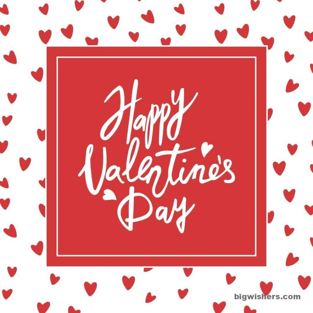 Red background with Happy Valentines Day message