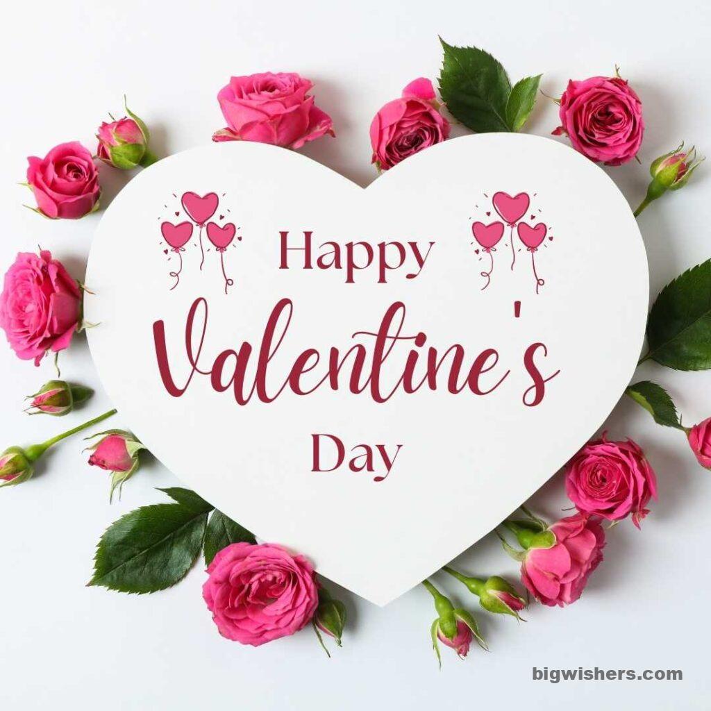 Happy valentines day written heart shape