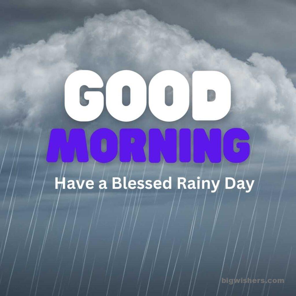 raindrops with good morning have a blessed rainy day