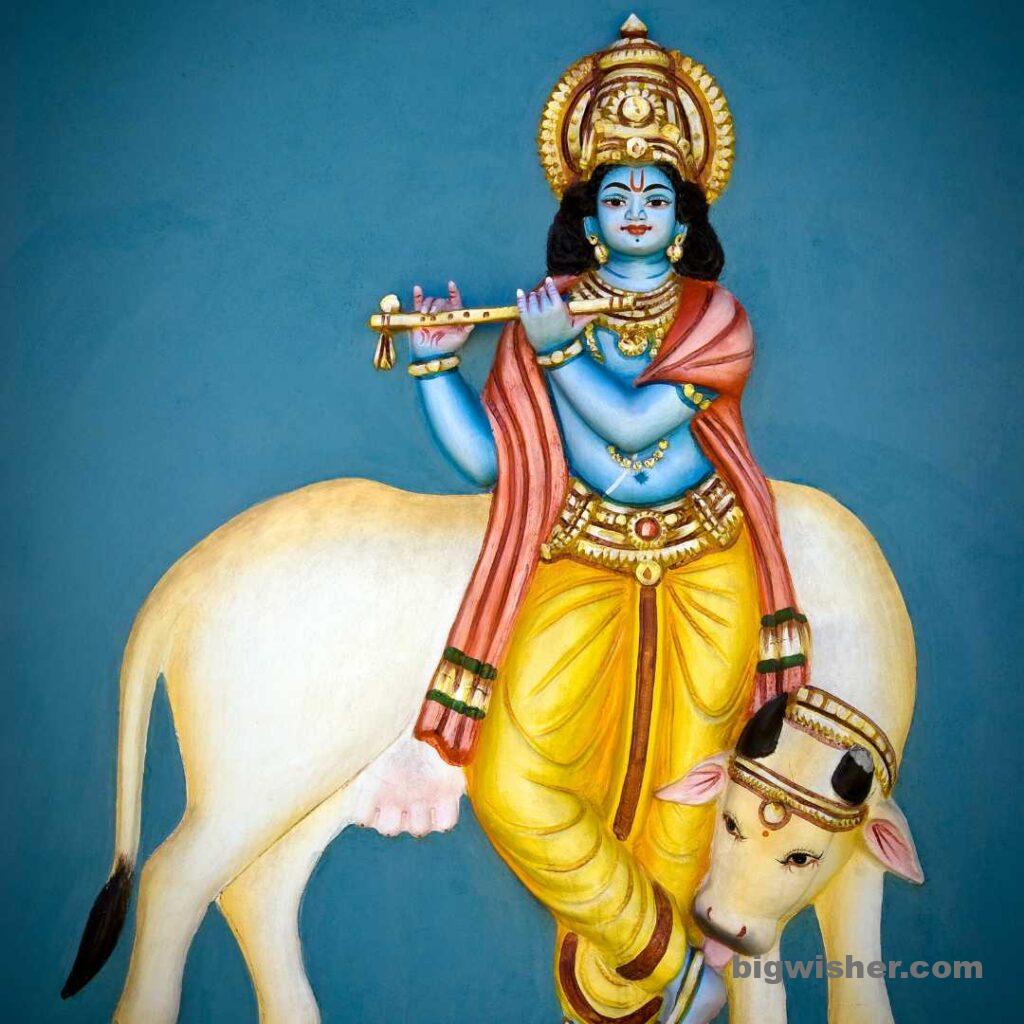Lord krishna with cow